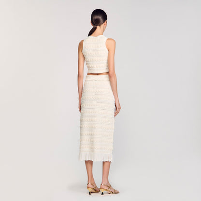 Sandro Maxi skirt with crochet detailing