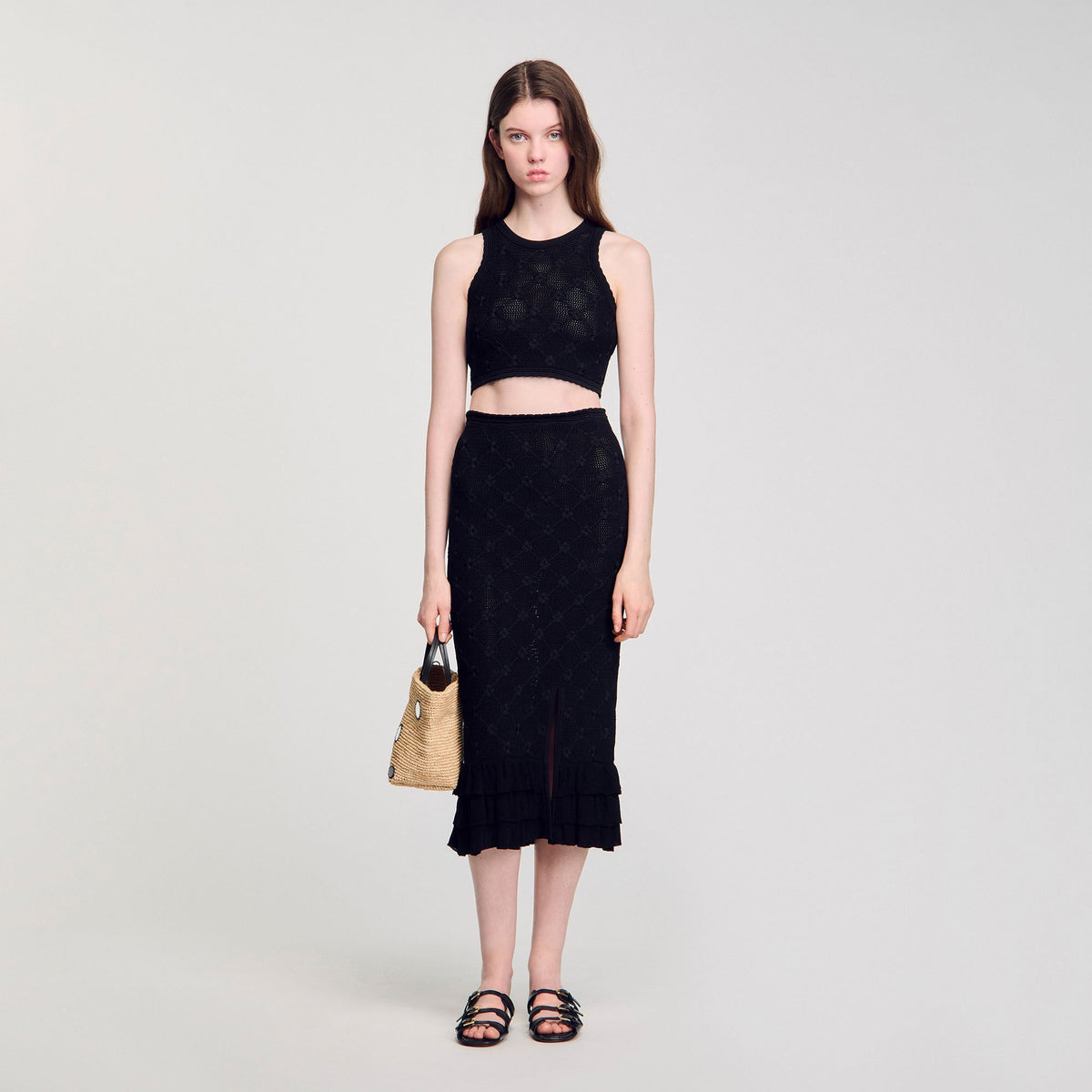 Sandro Knit midi skirt