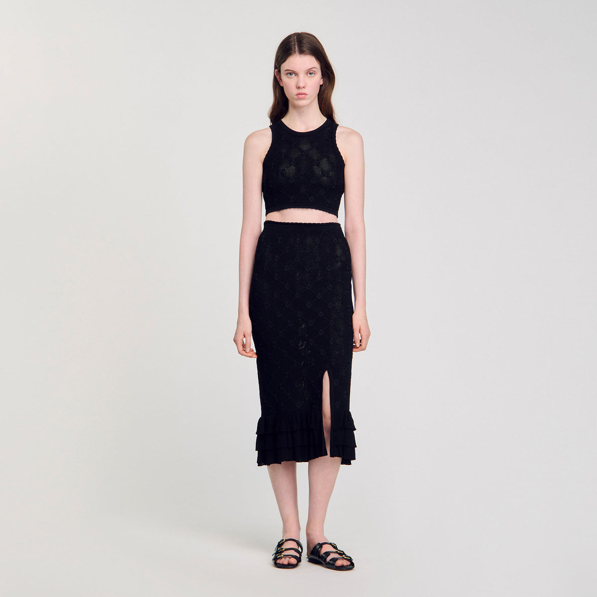 Sandro Knit midi skirt