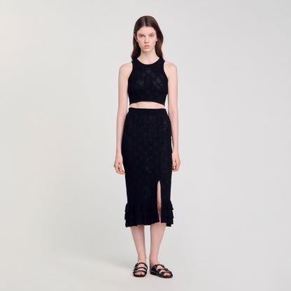 Sandro Knit midi skirt