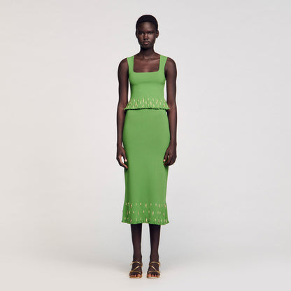 Sandro Maxi knit skirt with charms