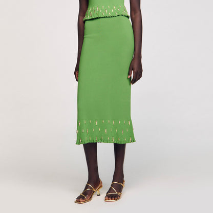 Sandro Maxi knit skirt with charms
