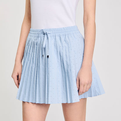 Sandro Mini pleated rhinestone skirt