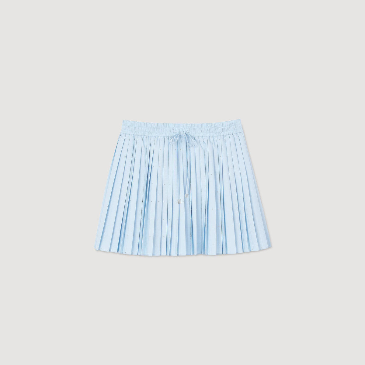 Sandro Mini pleated rhinestone skirt