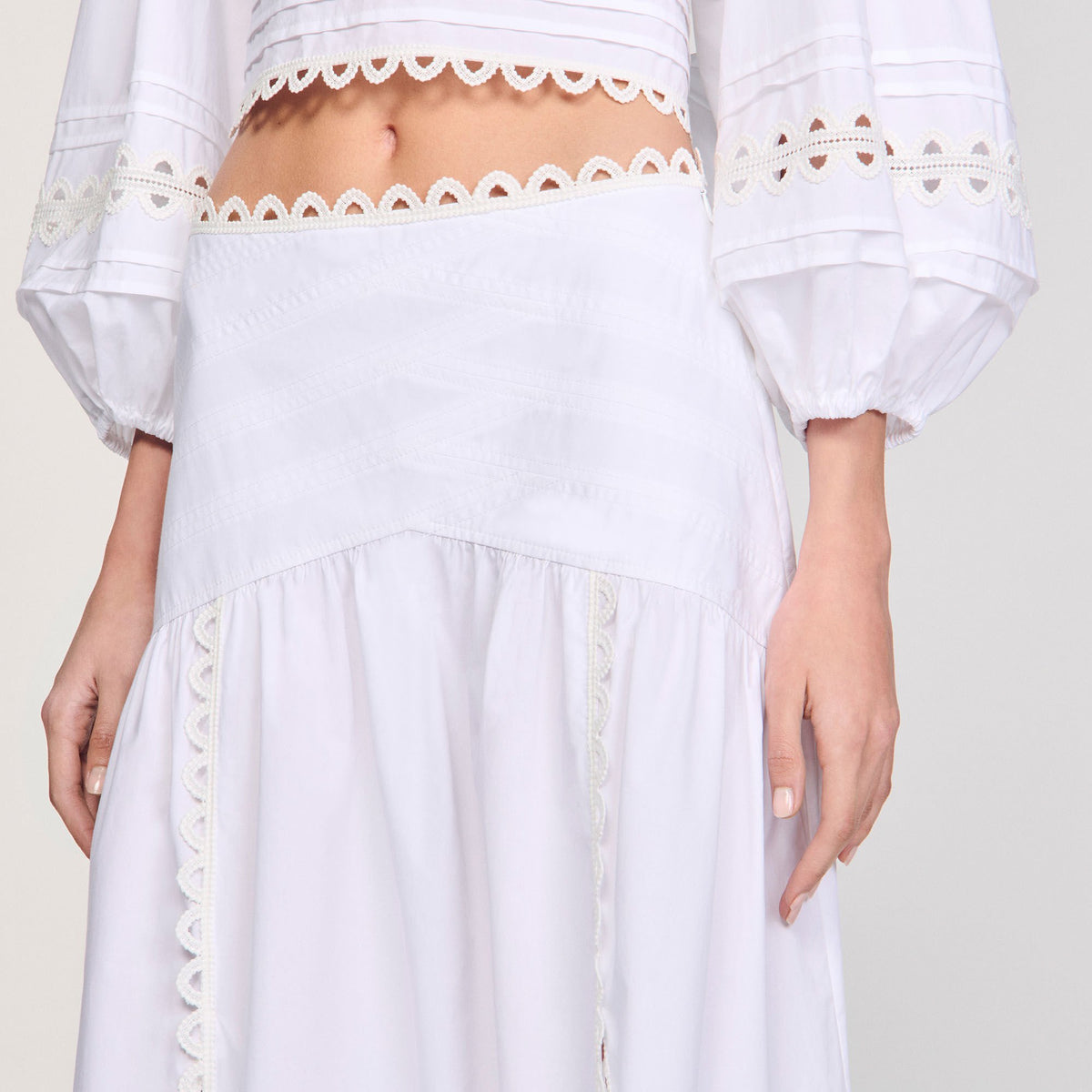 Sandro Maxi poplin skirt