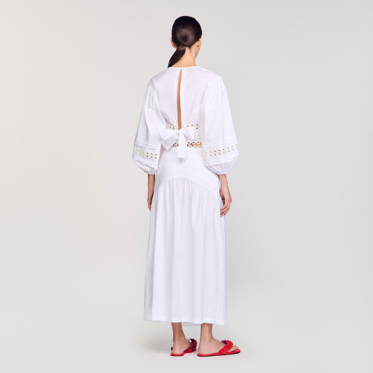 Sandro Maxi poplin skirt