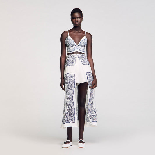 Sandro Bandana-motif skirt shorts