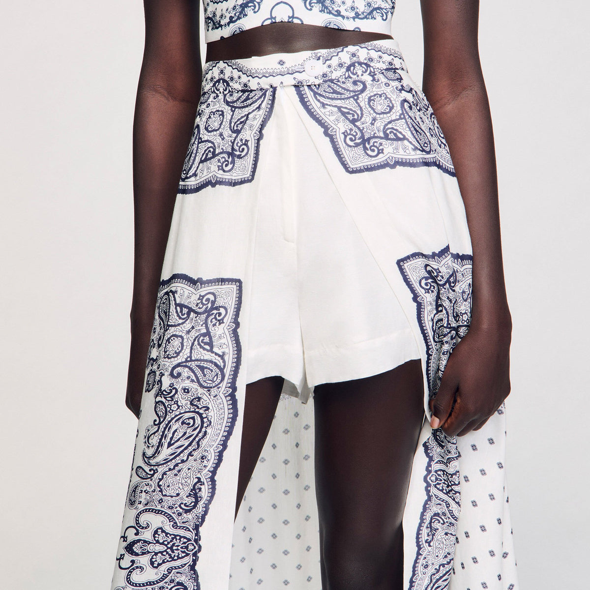 Sandro Bandana-motif skirt shorts