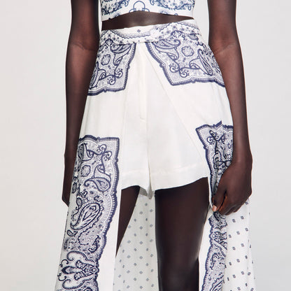Sandro Bandana-motif skirt shorts