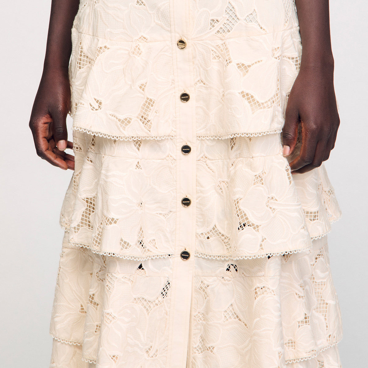 Sandro Maxi frilled skirt