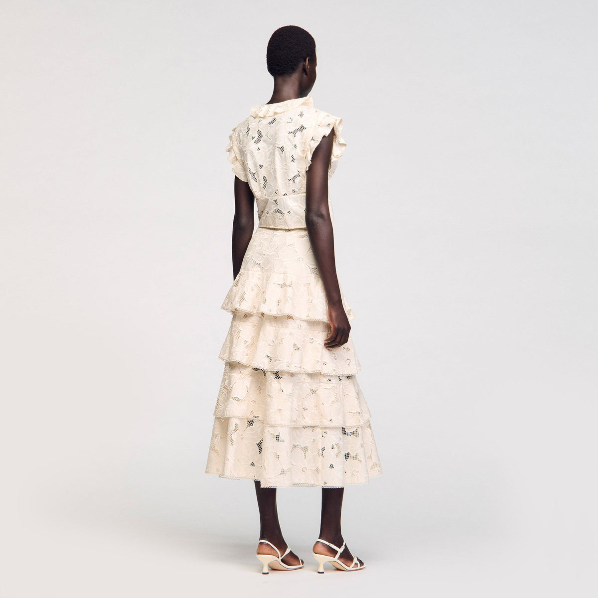Sandro Maxi frilled skirt