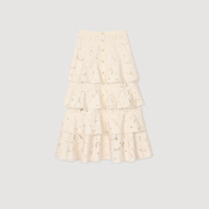 Sandro Maxi frilled skirt
