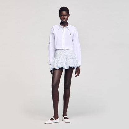 Sandro Mini guipure skirt