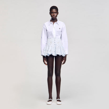 Sandro Mini guipure skirt