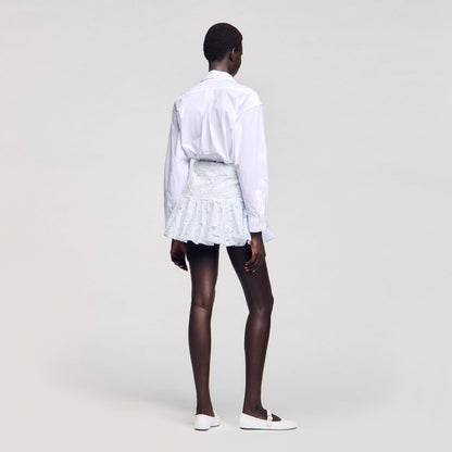 Sandro Mini guipure skirt