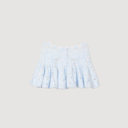 Sandro Mini guipure skirt
