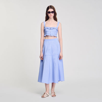 Sandro Maxi striped skirt