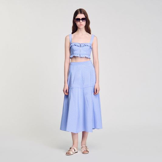 Sandro Maxi striped skirt