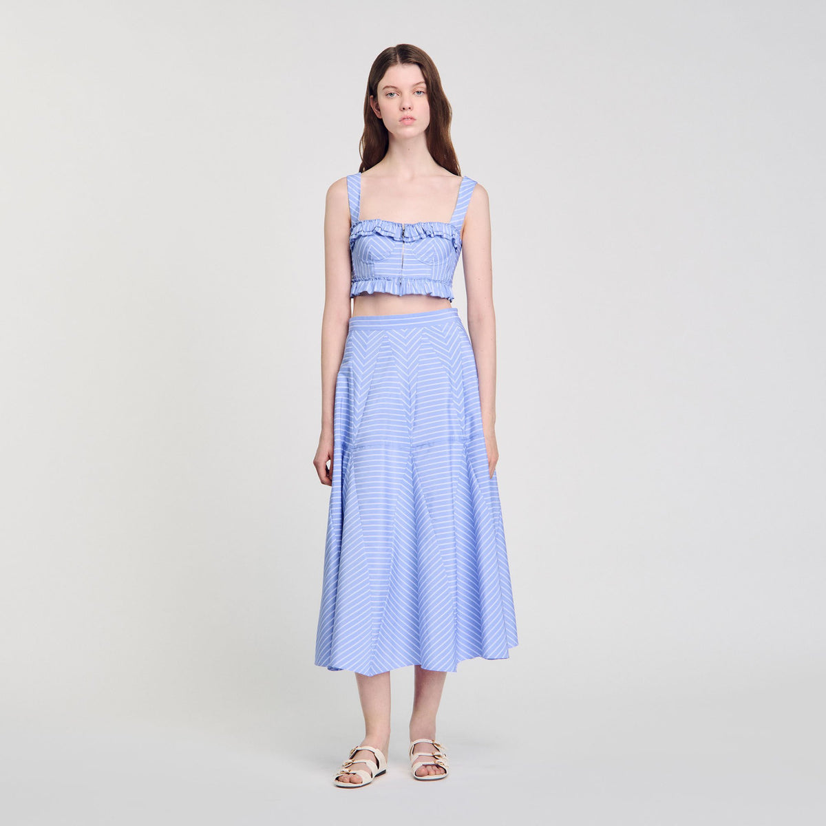 Sandro Maxi striped skirt