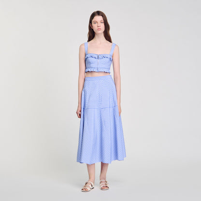 Sandro Maxi striped skirt