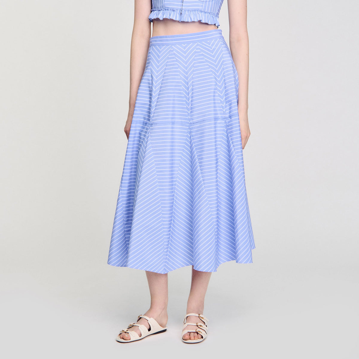 Sandro Maxi striped skirt
