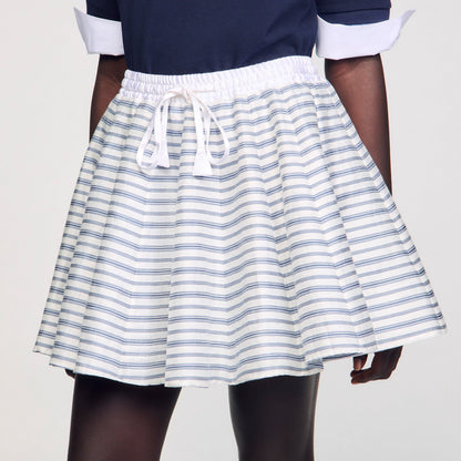 Sandro Spiral print skater skirt