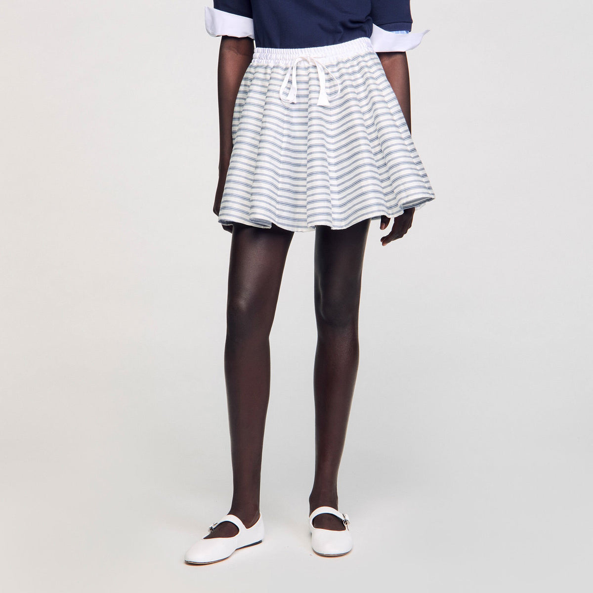 Sandro Spiral print skater skirt