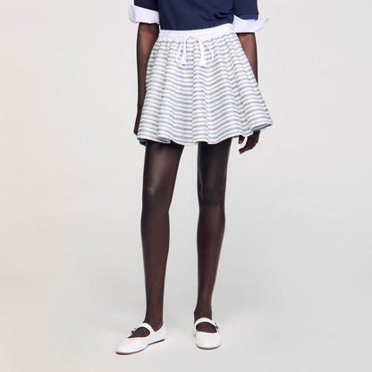 Sandro Spiral print skater skirt