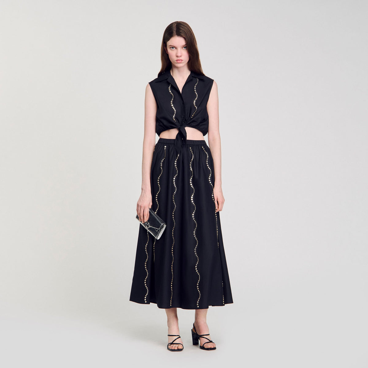 Sandro Maxi rhinestone skirt