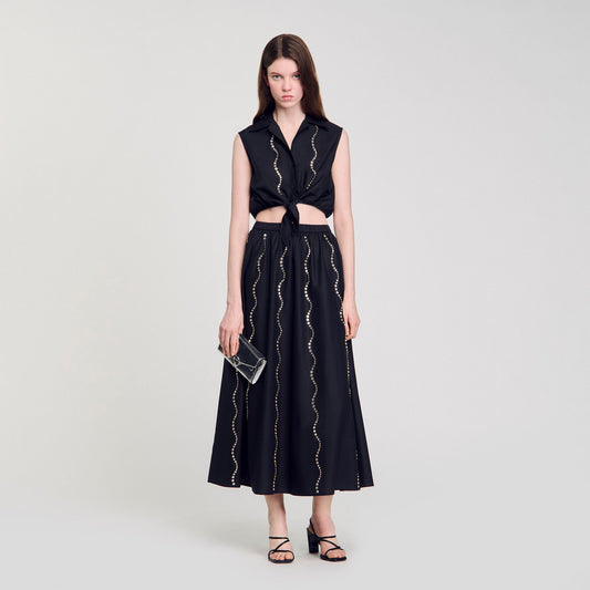 Sandro Maxi rhinestone skirt