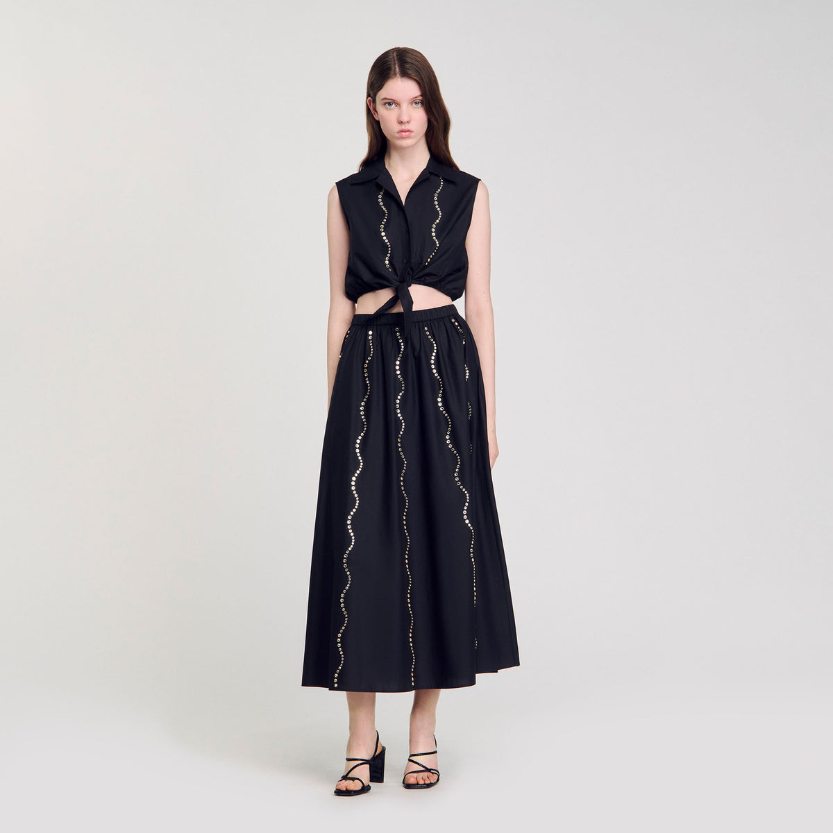 Sandro Maxi rhinestone skirt