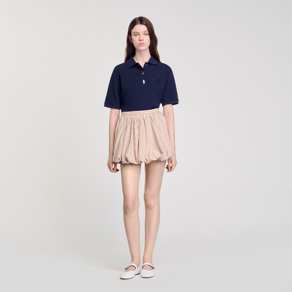 Sandro Striped bubble skirt