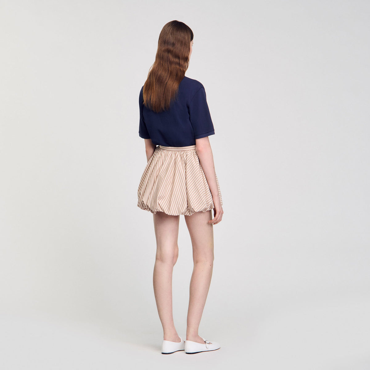 Sandro Striped bubble skirt