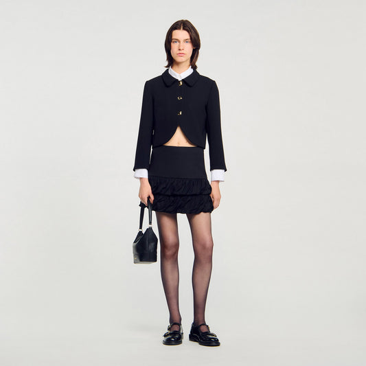 Sandro Mini ruffled skirt
