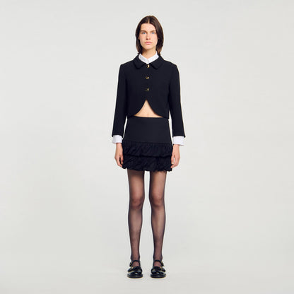 Sandro Mini ruffled skirt