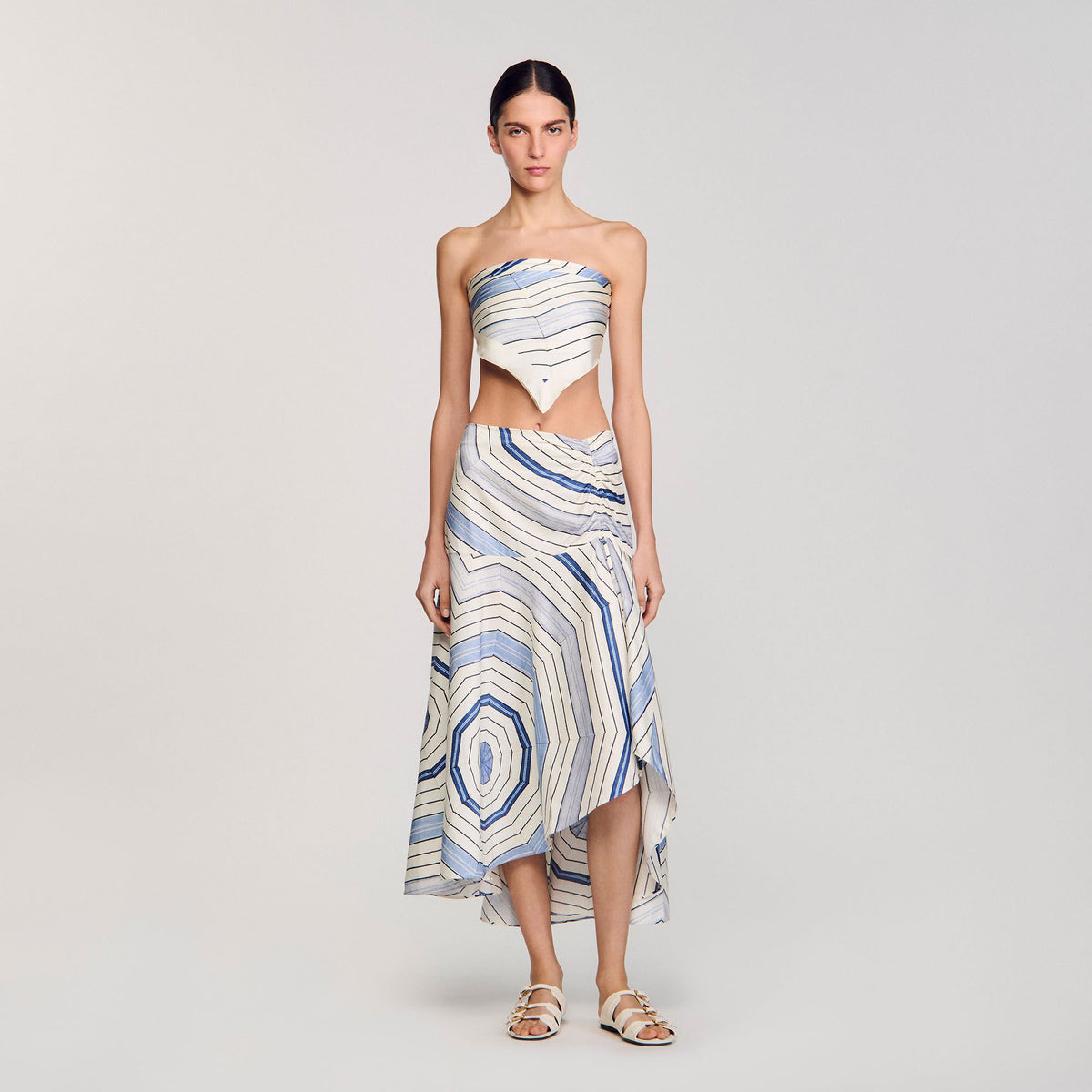Sandro Spiral-motif maxi skirt