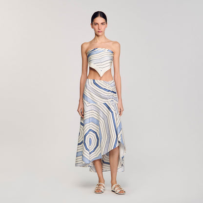 Sandro Spiral-motif maxi skirt