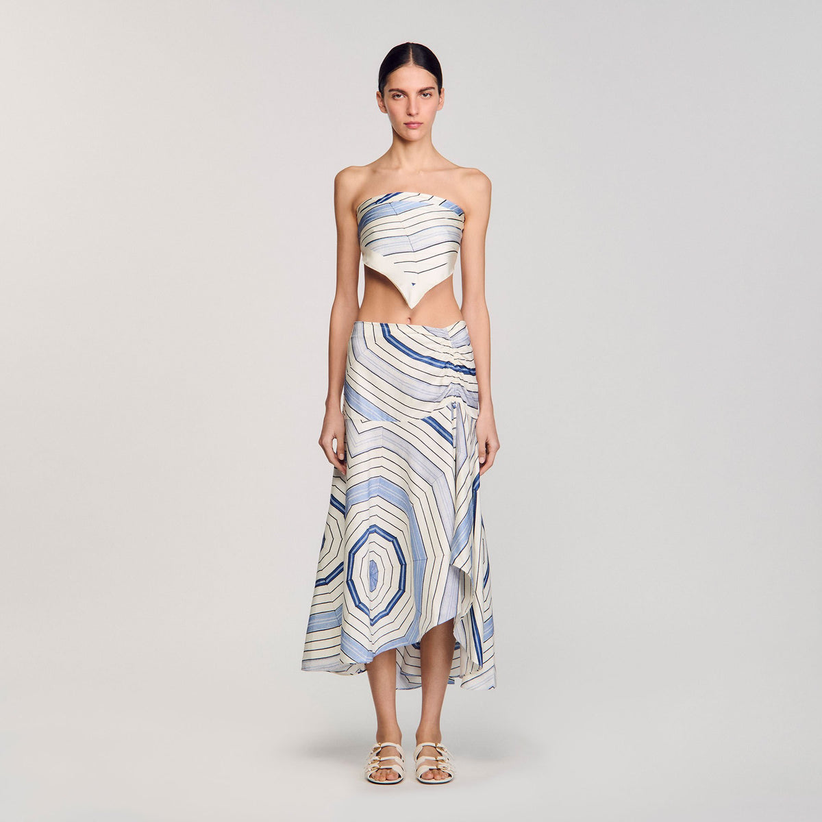 Sandro Spiral-motif maxi skirt