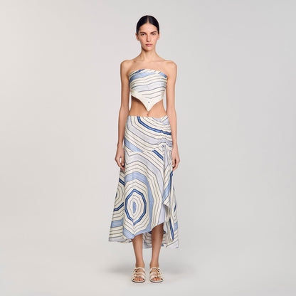 Sandro Spiral-motif maxi skirt