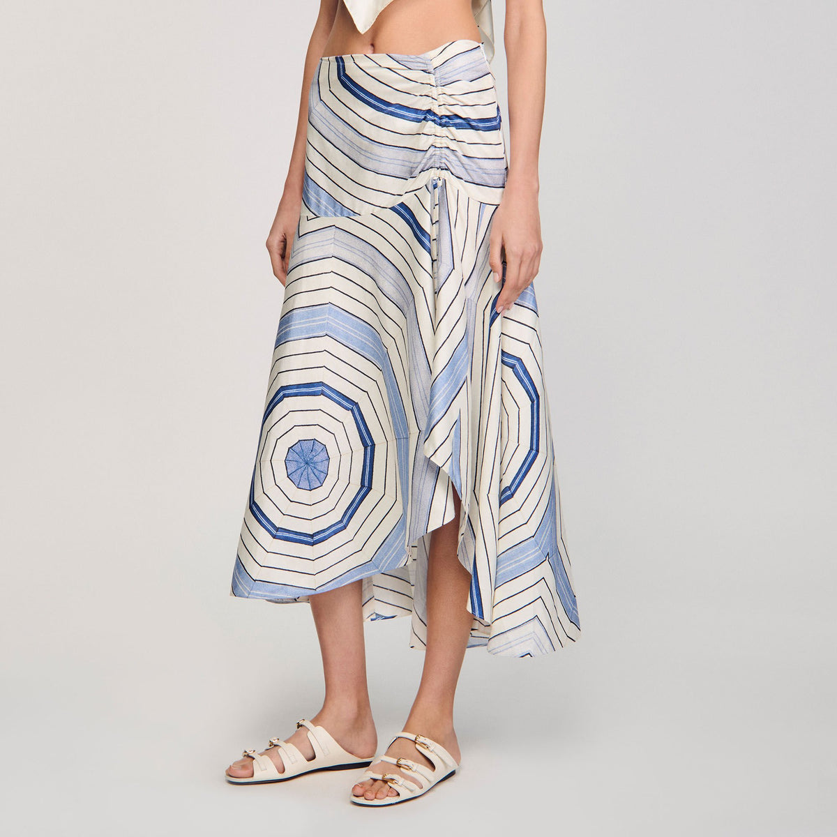 Sandro Spiral-motif maxi skirt