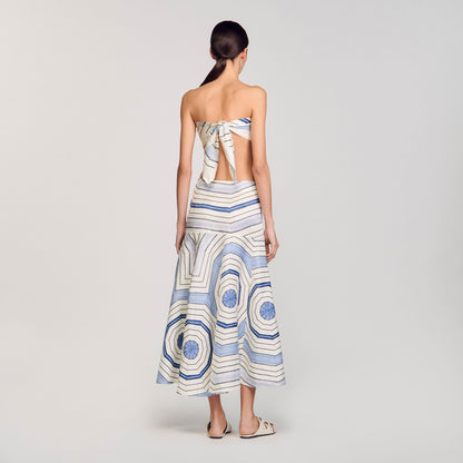 Sandro Spiral-motif maxi skirt