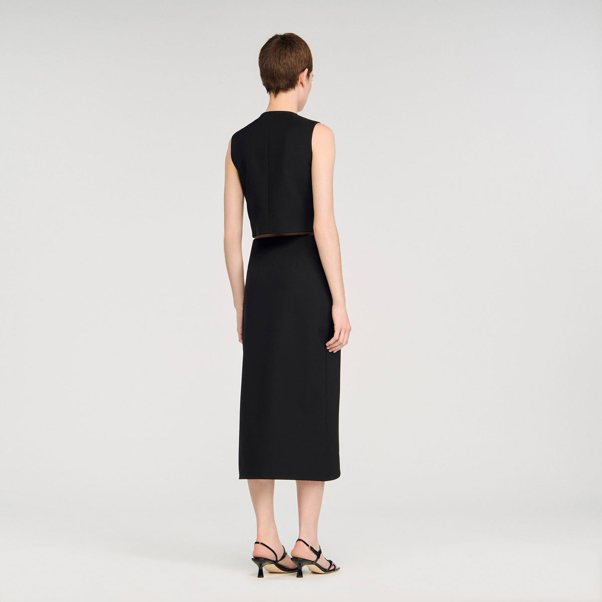 Sandro Buttoned midi skirt