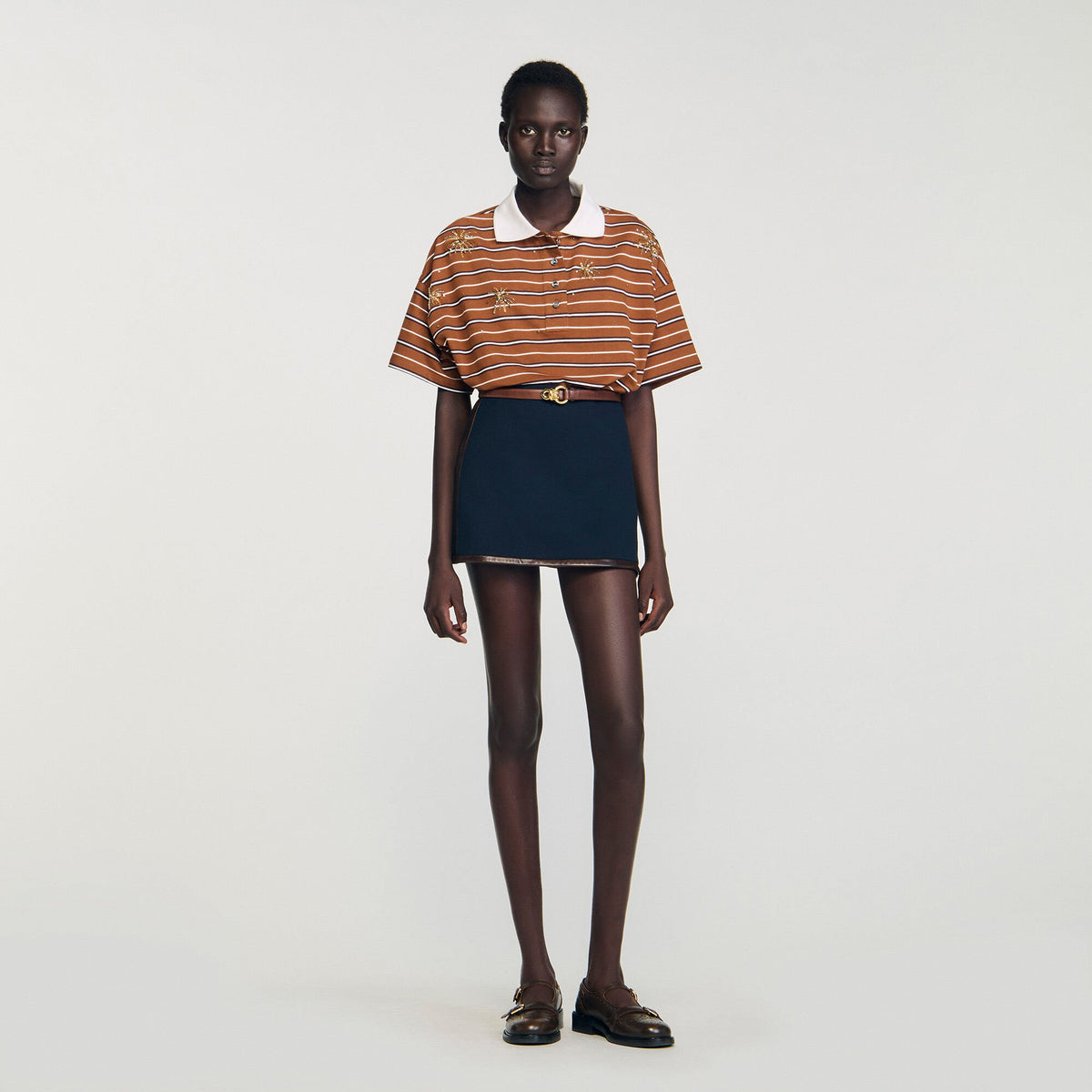 Sandro Mini skirt with leather bands