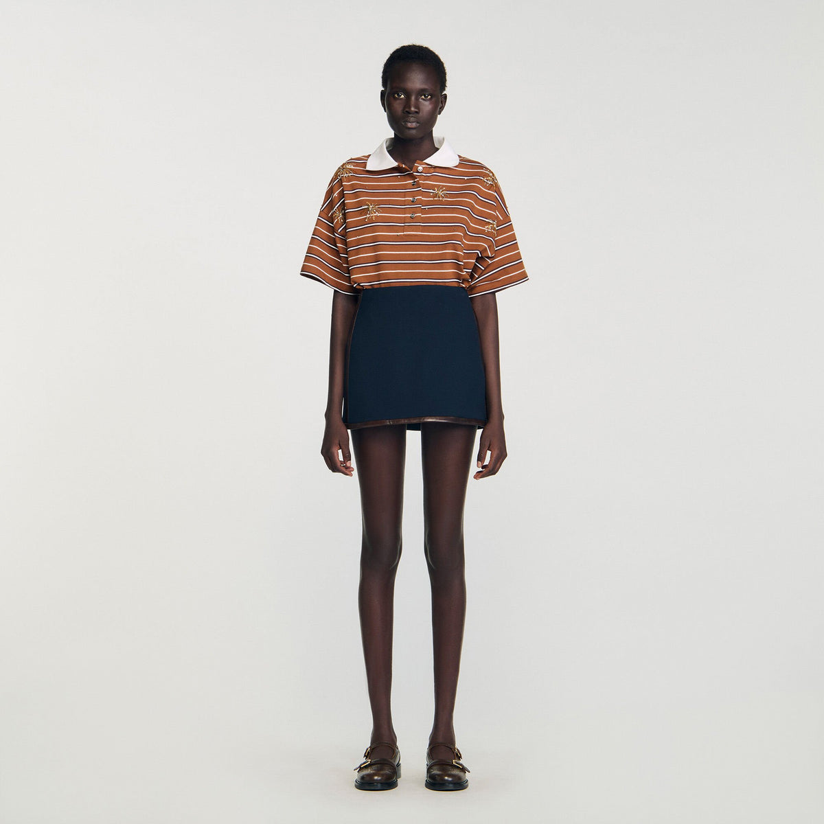 Sandro Mini skirt with leather bands