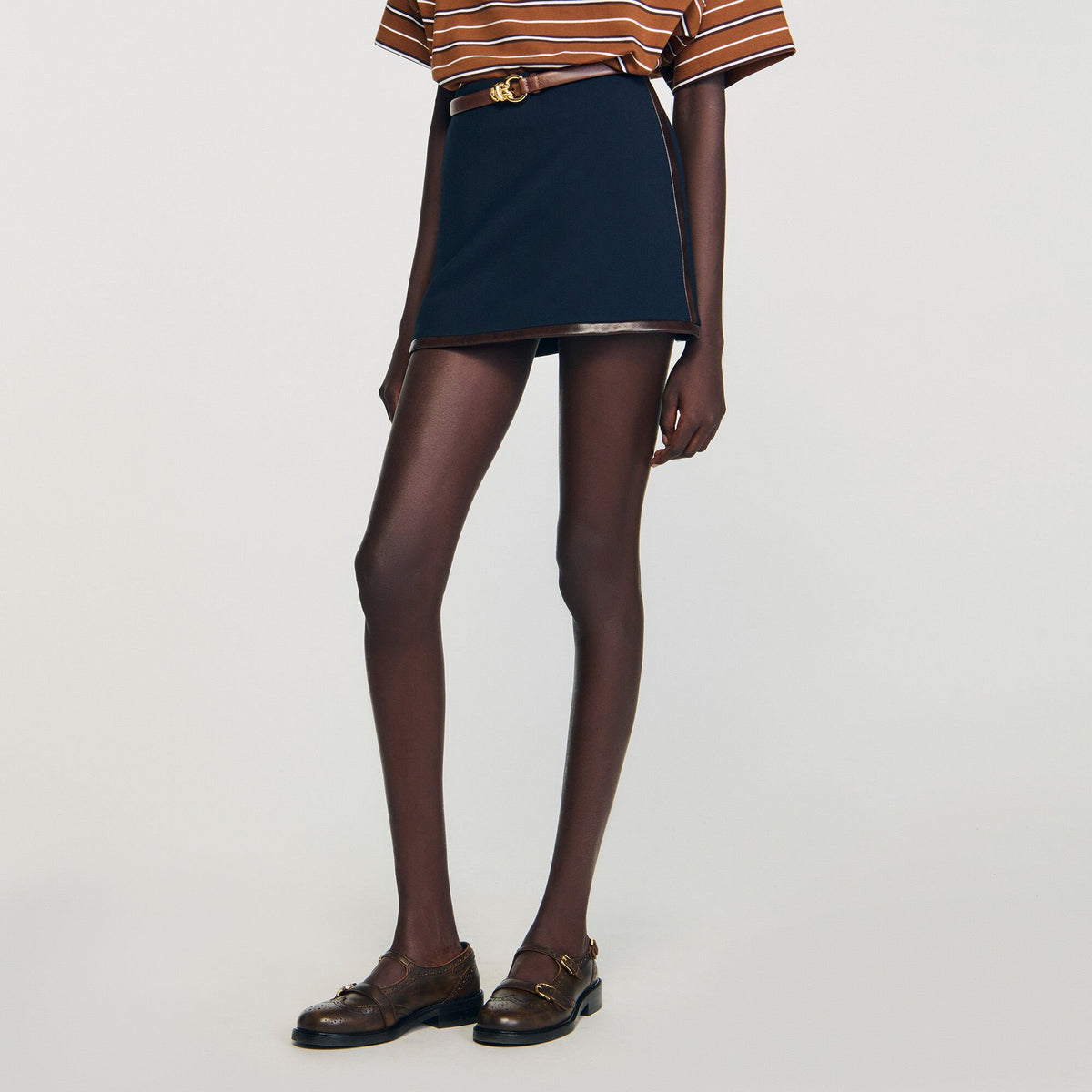Sandro Mini skirt with leather bands