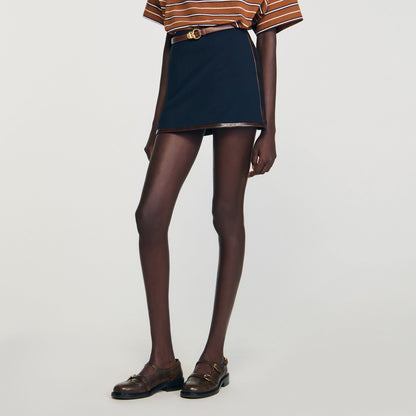 Sandro Mini skirt with leather bands