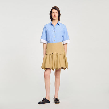 Sandro Mini flared pleated skirt