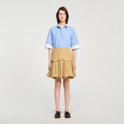 Sandro Mini flared pleated skirt