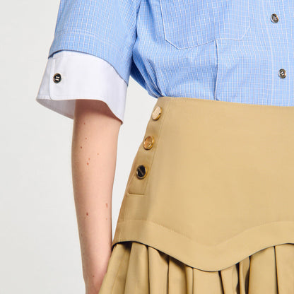 Sandro Mini flared pleated skirt