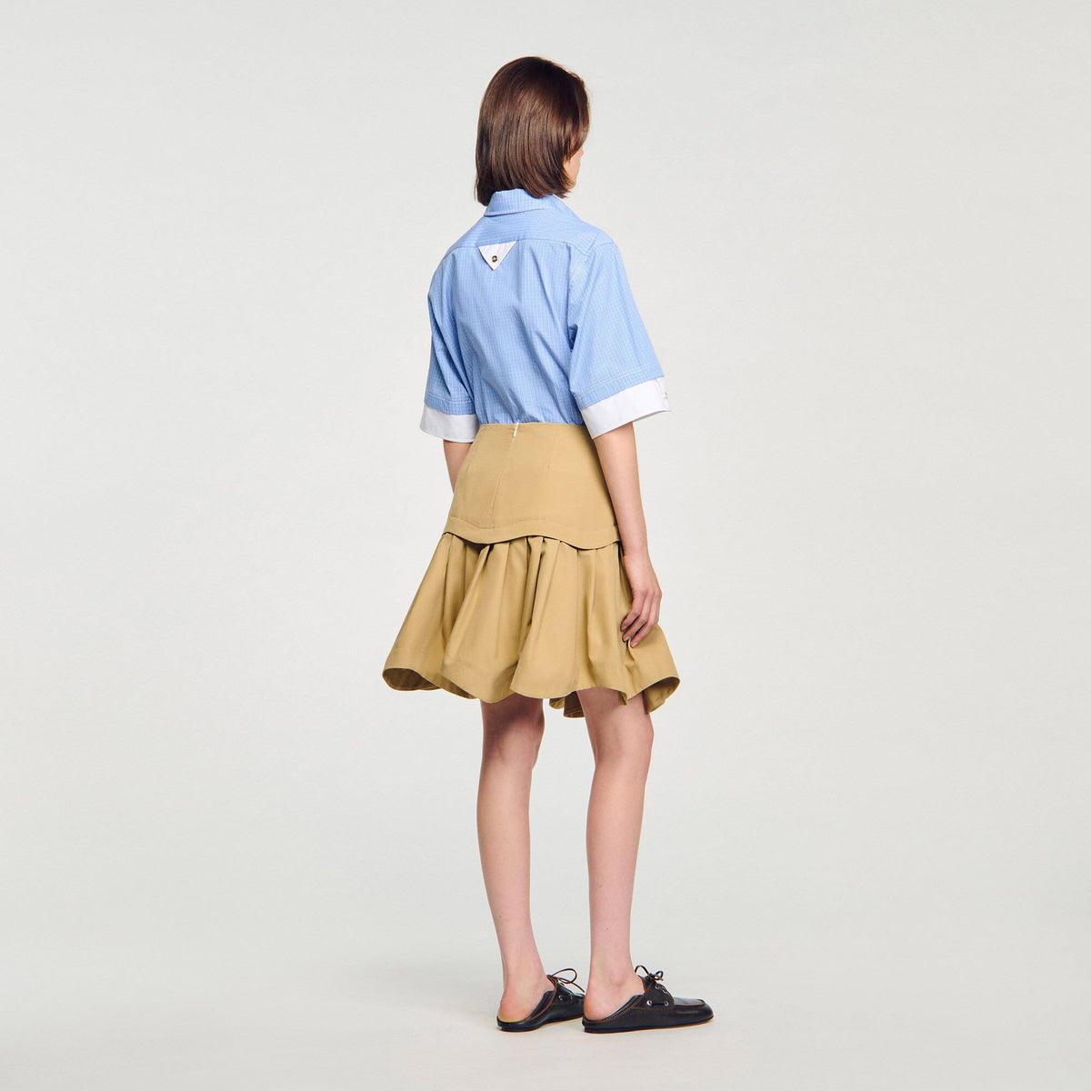 Sandro Mini flared pleated skirt